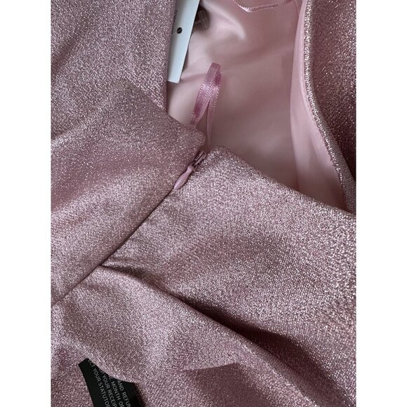 Topshop One Shoulder Glitter Textured Ruffled Mini Party Dress Pink Size 2 NWT - Picture 12 of 16